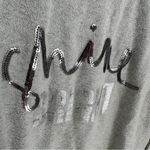 Xhilaration Gray and Cream Shine Bright Logo Loungewear Long Sleeve Top Size S Photo 5