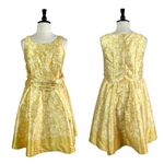 Eshakti Women’s Plus Dress Fit Flare Ruched Waist Yellow Floral Size 14/16 Photo 11