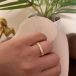 Sterling Silver SIZE 6 18kt Gold Plated 925  Stackable Dazzling Pink Cubic Zirconia Ring Photo 1