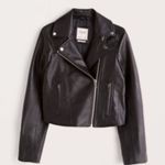 Abercrombie & Fitch Faux Leather Moto Jacket Vegan Biker Jacket Black Small Photo 11
