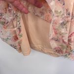 Kontrol  Romantic Cottagecore Fairy Top Womens XL Pink Sheer‎ Lined Puff Sleeve Photo 7
