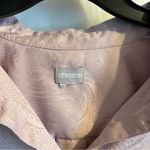 Chico's  Paisley Jacquard Satin Blouse Size 3X Lilac Career Office Dressy Business Photo 3