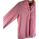 J.Crew Crinkle Gingham Pink Purple Button Up Boy Cut Shirt Size 2 Photo 5