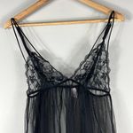 Victoria's Secret Victoria’s Secret Black Sheer Mesh Split Open Back Babydoll Lingerie Dress Photo 2