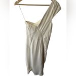 Zac Posen Cream One Shoulder Sheath Cocktail Dress Size 2 Photo 7