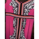 Apt 9 Dress Hot Pink Black Women's Sz L Large‎ Floral Stretch Padded Knee Length Photo 1
