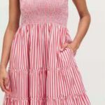 Hill House NWOT Home Ellie Nap Midi Dress in Red Stripe size TN (adult XS) Photo 0