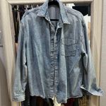 We Wore What  Light Blue Denim Button Down Shirt Photo 0