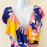 Trina Turk  One Piece Floral Ruffle Swimsuit Size 12 NWOT Photo 2