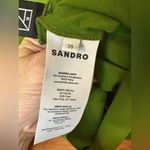 Sandro Zola Satin Midi Slip Dress FR38 US6 UK10 M Green Flared Ruched Photo 15