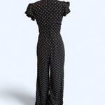 Love, Fire polka dot jumpsuit with ruffle sleeves and tie front Size Small NEW Black Photo 3