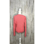 Liz Claiborne  Women's Size Large Pink 1/4 Zip Ribbed‎ Pullover Sweater Photo 2
