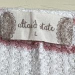 Altar'd State  Womens White Striped Waffle Knit Top - Size Large - EUC Photo 5