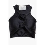 Coperni Rosette Racerback Stretch Jersey Crop Top Black Size XS Sleek Minimal Photo 5