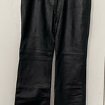 BCBGMAXAZRIA  Black 100% Leather Pants women’s size 12 straight leg moto unused Photo 0