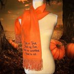 Super nice thick fleece orange Halloween scarf! Nwot Orange Photo 2