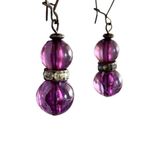 Elegant Amethyst Purple and Crystal Dangle Earrings Photo 4