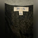 She & Sky  Black leopard Wrap Bodysuit size L Photo 5