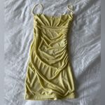 Lucy in the Sky  yellow mini dress with cowl neck and lace in the back size Photo 1