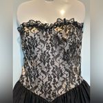 Gunne Sax  Jessica McLintock Black Lace and Taffeta strapless dress Vintage Size9 Photo 14