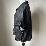 Hayden  Black Ruffle Denim Jacket Photo 3