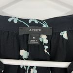J.Crew Medium Black Floral Long Sleeve Drapey Popover Shirt Blouse Photo 6