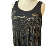 Lane Bryant NWT Black Beaded Tank Top 2X Festive Metallic Whimsigoth Glam Goth Photo 1