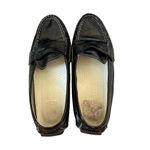 Nike Air Cole Haan black leather cushioned loafers flats non slip soles 6 1/2 Photo 7