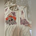 Free People  NWT beaded off the shoulder cream blouse women’s size medium Photo 3