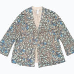 Chico's Sweater Womens 2 Large 12 Teal Gray Silver Peacock Metallic Cardigan Photo 0