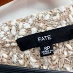 FATE. Clairina Women's Textured Teddy Knit Taupe Crewneck Sweater Photo 13