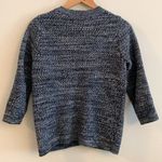 Boden Blue & White Marled Knit Snap Button Crew Neck Sweater Jacket Size Small Photo 1
