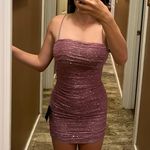 Lulus Purple Sparkly Strappy Homecoming Dance Party Dress Photo 3