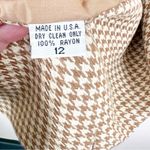 Vintage Gianni Sport Blazer Jacket Womens 12 Houndstooth Tan Neutral Equestrian Photo 6