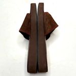 J.Crew  Women’s Slip-on Brown Leather Suede Red Stitch Detail Sandals S-372 Sz 8 Photo 5