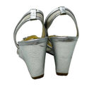 The Original Car‎ Shoe Silver Metallic Canvas Wedge Sandal Size 40.5 US 10.5 Photo 4