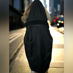 Ralph Lauren Lauren  Black Puffer Longline Faux Fur Hood Coat sz Large Photo 9