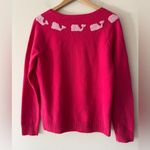 Vineyard Vines Pink Fuchsia 100% Lambswool Knit Sweater Embroidered Whale Photo 2