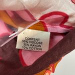 Celia B Colorful Floral Button Down Shirt Medium NWT Puff Sleeve Pink Photo 2