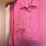 SNDYS Leo Linen Button Up Shirt Dress Beach Casual Pink CoverUp Women’s sz 4 Photo 4