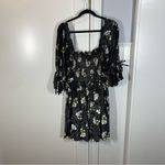 Hutch Anthropologie  Velvet Floral Mini‎ Dress size xl black and green whimsical Photo 5