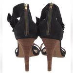 Ulla Johnson  Thecia Suede Noir Black Bow Single Strap Heels Size EU 40 US‎ 10 Photo 4
