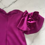Jewel Badgley Mischka Rosette Mini Dress Pink Off The Shoulder Size 2 Cocktail Photo 9