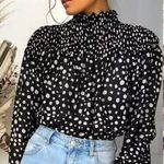 Boutique NWT Turtle Neck Polka Dot Blouse Photo 0