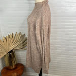 Topshop  Women's XS Beige Oversized Funnel Neck Wide Rib Mini Dress Long Sleeve Photo 5