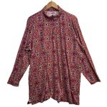 Lands' End 2X UPF 50 Top Swim Coverup 1/4 Zip Mosaic Print Rash Guard Sun Protect Photo 2