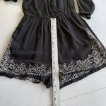 Bethany Mota Romper Shorts Womens Size XS Gauze Black Embroidered Faux Wrap Boho Photo 9
