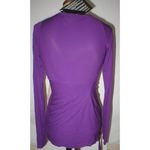 Donna Karan NWT New Womens Collection Dark Purple Blouse Matte Jersey Top XS P Photo 3