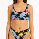 Jordan Emme  Palm‎ Tree Print Bikini Set Swimsuit Tropical Beach Size S Photo 0