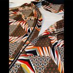 Geometric Bomber Jacket sz XL NWOT Brown Photo 3